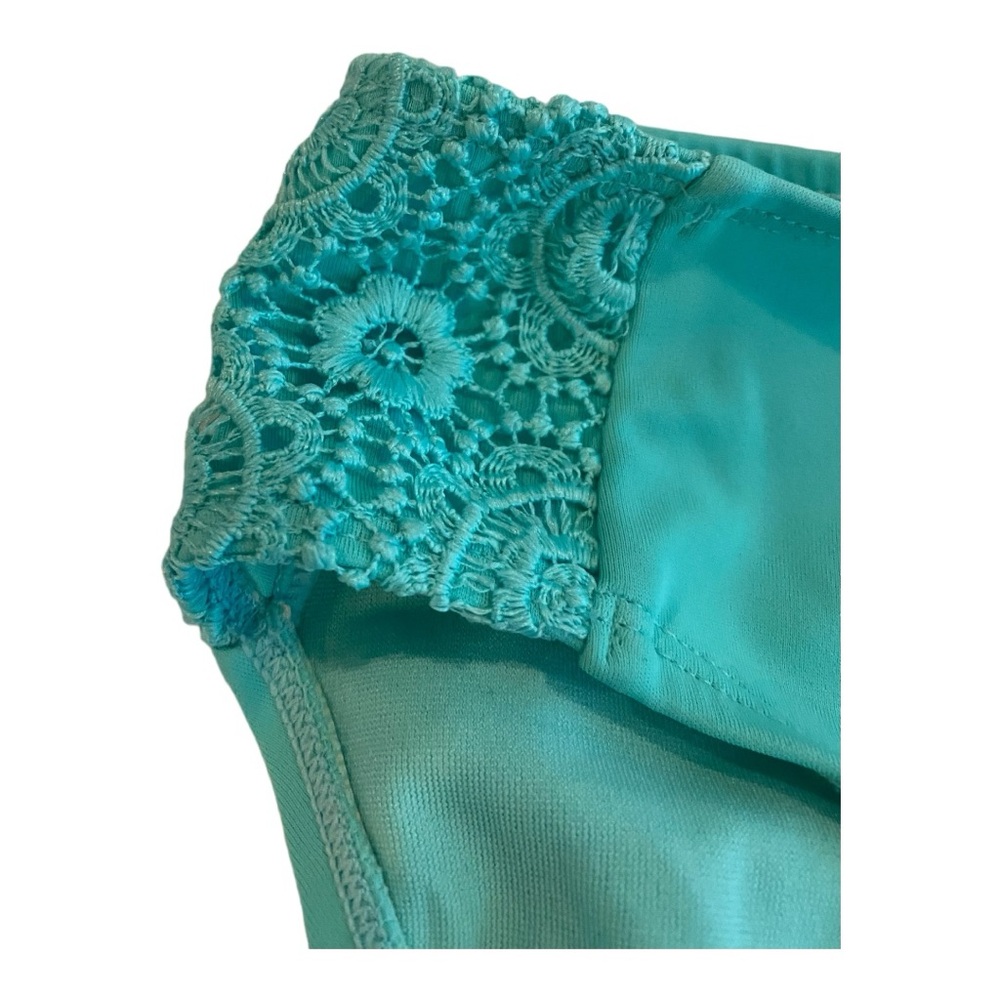 Justice Girls Teal Crochet Bikini Swim Bottoms Size 8